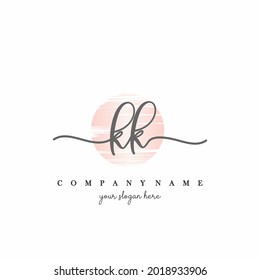KK Initial handwriting logo vector. Hand lettering With Sunrise for designs.