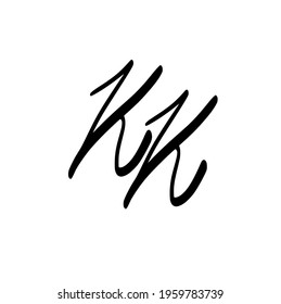 KK initial handwritten logo for identity