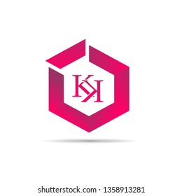 kk Initial letter hexagon