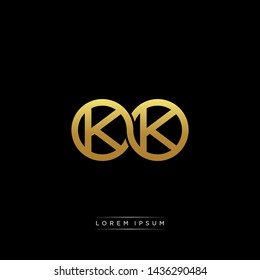 KK initial letter linked circle capital monogram logo modern template