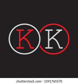 KK Initial letter linked circle capital monogram logo modern template