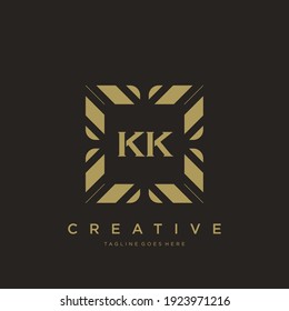 KK Initial letter luxury ornament monogram logo template vector.