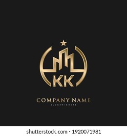 KK Initial Letter Real Estate Luxury house Logo Vector art for Business, Building, Architecture