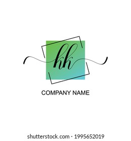 KK Initial logo handwriting typographic template