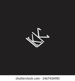 KK Initial Logo letters with rotate squere template