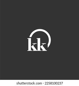 KK initial monogram logo with creative circle line design