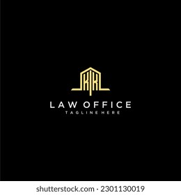 KK initial monogram logo for law office with home office design image