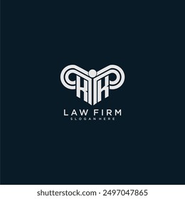 KK initial monogram logo lawfirm with pillar design