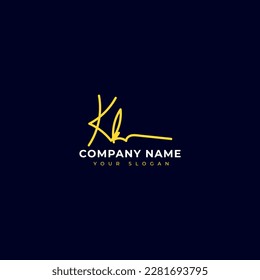 Kk Initial signature logo vector design