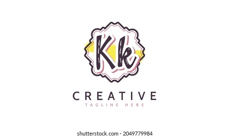 KK Initials, handwriting logo vector
