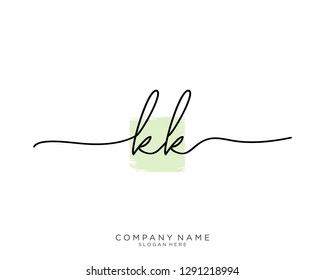 KK K K Initial handwriting logo template