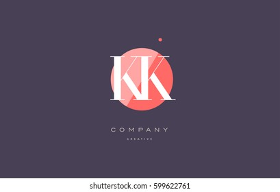 kk k k  retro vintage simple rhombus three 3 letter combination black white alphabet company logo line design vector icon template 