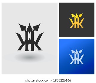 KK, KHK logo vector monogram letter initial capital alphabet modern company clean logo template