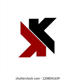 KK, KIK, KXK, KLK initials geometric company logo 