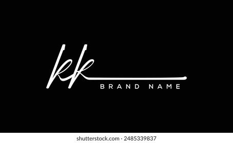 KK letter beauty handwriting vector logo. 