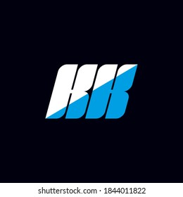 KK letter logo design on black background. KK creative initials letter logo concept. KK icon design. KK white and blue letter icon design on black background. K K	
