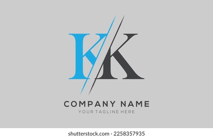 Elementos de plantilla de diseño del logotipo de la letra KK. Logo del vector de la letra KK.