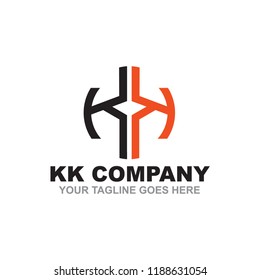 KK letter logo design vector template