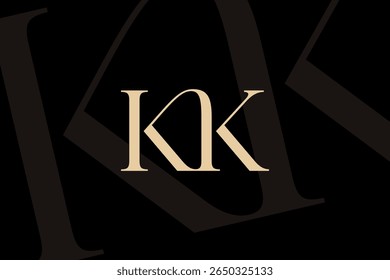 KK letter logo icon design. Classic style luxury initials monogram.