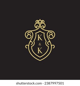 KK line vintage initial logo in high quality professional design that will print well across any print media