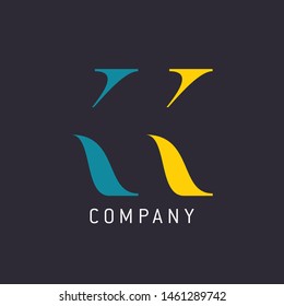 KK logo design. Monogram. Company logo. Letters K and K.