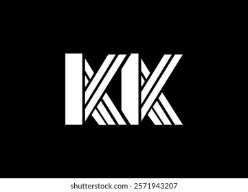 KK Logo Design Template Vector Graphic Branding Element.
