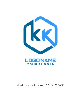KK logo letter initial, Abstract polygonal Background Logo,