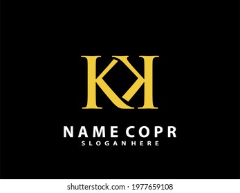 KK logo letter, initial KK concept logo icon. creative and fresh design. vector
