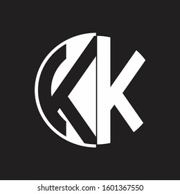 KK Logo monogram with Negative space style design tempate