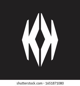 KK Logo monogram with octagonal ribbon style design template