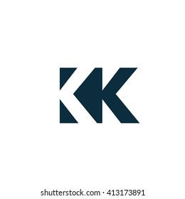 KK Logo. Vector Graphic Branding Letter Element. White Background