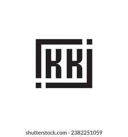 KK minimalist geometric symbol logo in high quality professional design that will print well across any print media