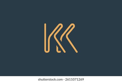 KK Minimalistic Line Art Logo Design with Abstract Lettering. Abstract minimalistic logo design featuring a sleek line art style.