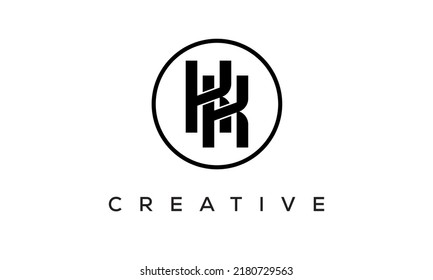 KK monogram. initial letters KK eye-catching Typographic logo design with circle, very creative stylish lettering logo icon for your business and company