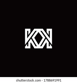 Logo de monograma KK con plantilla de diseño de línea abstracta