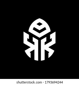 KK Monogram-Logo mit einer Cypress-Design-Vorlage im Luxusstil