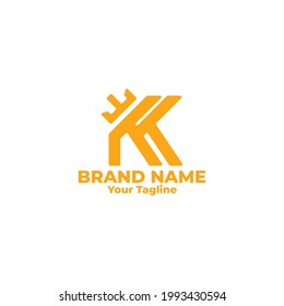 KK monogram logo design, this logo is perfect for any industry.