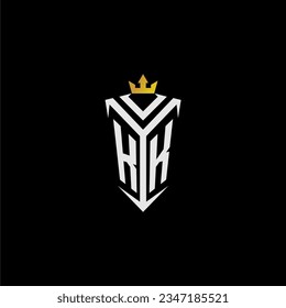 KK monogram logo initial for shield  crown style design