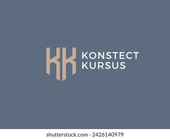KK. Monogram of Two letters K and K. Luxury, simple, minimal and elegant KK logo design. Vector illustration template.