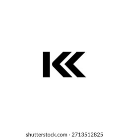 KK Negative Space Monogram Logo – Modern Minimal Lettermark Design