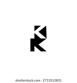 KK Negative Space Monogram Logo – Modern Minimal Lettermark Design