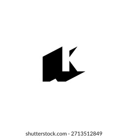 KK Negative Space Monogram Logo – Modern Minimal Lettermark Design
