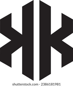 Diseño del logotipo del icono del polígono KK, archivo vectorial, 