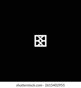 KK Square Knot Monogram Logo in Square with Black Background