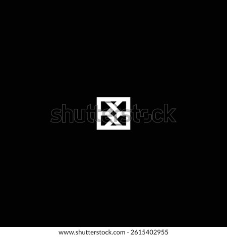 KK Square Knot Monogram Logo in Square with Black Background