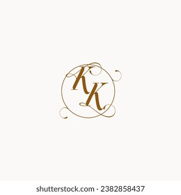 KK uniquely wedding logo symbol of your marriage and you can use it on your wedding stationary