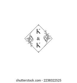 KK wedding initial logo letters in high quality professional design that will print well across any print media