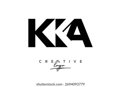 KKA Creative Minimalist Negative Space Latter Logo with Modern Monogram for Branding and Business Lettermark Logo with Initial Letters Logo Design for Branding.