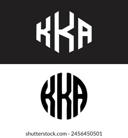 KKA triangle letter logo design with triangle shape. KKA triangle logo design monogram. KKA triangle vector logo template with red color. KKA triangular logo Simple, Elegant, and Luxurious design.