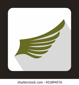 Kkhaki wing icon in flat style on a white background